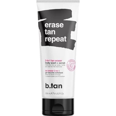 b.tan Self Tan Remover & Body Wash | Erase Tan Repeat - Best 2-in-1 Exfoliator Scrub & Body Wash, Express, for Dark Tanning Spray, Mousse, Gradual Lotion, Sunless Tan Eraser & Cleanser, 8 Fl Oz