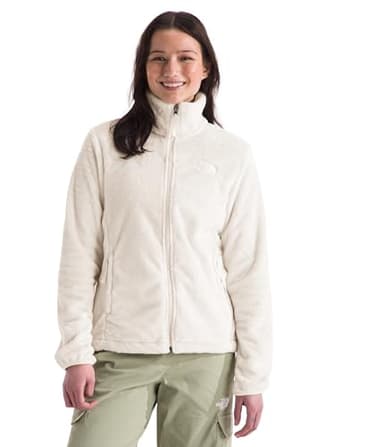 The North Face Women's Osito Full Zip Fleece Jacket (Standard & Plus Size) - Soft & Lightweight Fleece, Secure Zip Pockets, White Dune, Medium