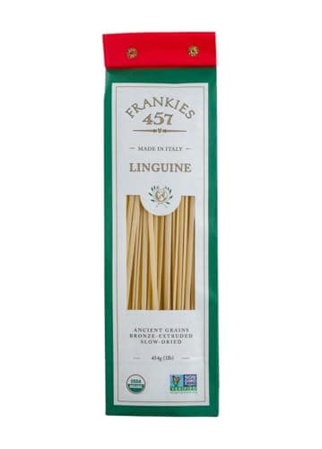 Frankies 457 Artisanal Linguine Pasta - Authentic Premium Italian Handcrafted Pasta - Imported from Italy - NON GMO Verified - USDA Organic Certified - 16 Ounce (1 LB)