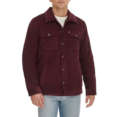 Levi's Men's Corduroy Shirt Jacket, Burgundy Filled, Large