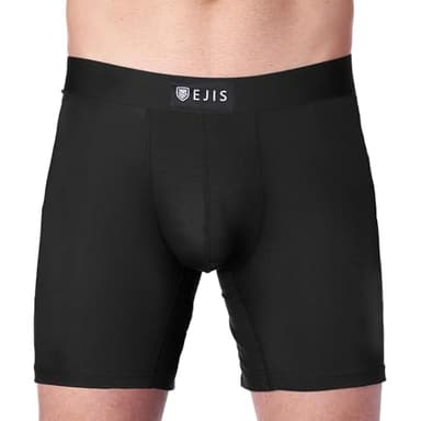 Ejis Sweat Defense Boxer Brief | Comfort Pouch | Sweat Proof Micro Modal (Large, Black)