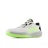 New Balance Men's FuelCell 796 V4 Hard Court Tennis Shoe, White/Bleached Lime Glo/Black, 10.5