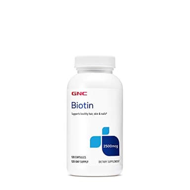 GNC Biotin 2500mcg Supplement, Supports Healthy Hair, Skin and Nails, 120 Servings