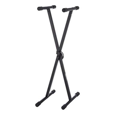 Amazon Basics Keyboard and Piano Stand, Adjustable Height, Portable Single-X-Shape, Black