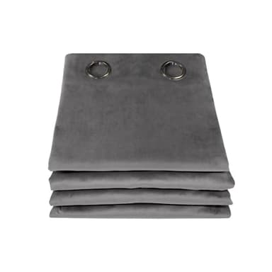 Moondream DecibelControl™ 3-in-1 Soundproof Curtain | Noise Reduction | Thermal Insulation | 100% Blackout | Patented Technology | Velvet | Grommet | 52" W x 108" L | Grey - Cloud MC09