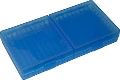 MTM Case-Gard P-200 Series Flip Top Handgun Ammo Box 9mm Luger/9mm Makarov/.380 ACP/.30 Luger Holds 200 Rounds Clear Blue