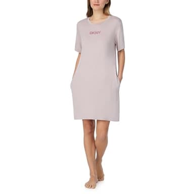 DKNY Womens Sleepwear & Loungewear - Next Gen Classics Collection - Soft Jersey Sleep & Lounge Shirt Nightshirt Lightweight & Breathable Nightgowns for Women, Pink, S