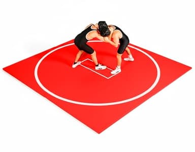 VELOVA Wrestling Mat BJJ Martial Arts Karate Boxing Judo MMA Jiu Jitsu Mats for Practice or At Home Gym, 9x9 Feet Shock Absorbing Grappling Sparring Thick Folding Matt Wrestling Gifts Men Boys