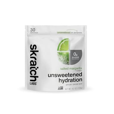 Skratch Labs Unsweetened Hydration Sport Drink Mix | Sugar Free | Electrolytes Booster | Salted Margarita - 30 Servings | Non-GMO, Vegan, Kosher, Keto, Paleo
