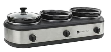 CULINARY CHEF, Triple Slow Cooker, Buffet Server 2.5qt x 3 Pot, Food Warmer – Stainless