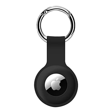 ColorCoral Holder Case for Airtag/New airtag 2 Ultra Light Silicone Sleeve for Air Tags Durable Anti-Scratch Protective Skin Cover with Anti-Losing Keychain Ring Accessory 2026 Black