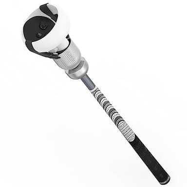 Weighted VR Golf Club Attachment for Meta Quest 2/Oculus Quest 2, Aluminum Quest 2 Golf Club Handle with Realistic Grip and Two Straps, by ZHGM (Silver)