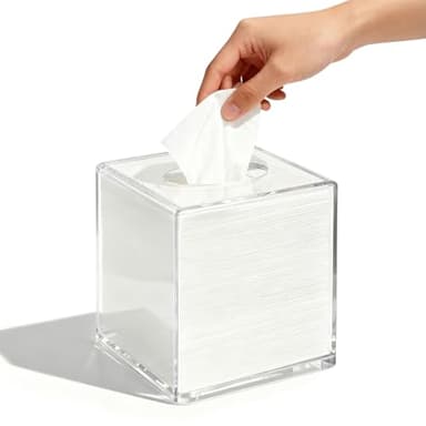 Clear Tissue Box Holder, Clear Tissue Box, Acrylic Napkin Holder for Bathroom Kitchen Bedroom Office Hotel -Send Goods from Local Warehouse