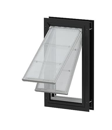 Endura Flap Double Flap Pet Door for Door Installations | Stylish for Interior & Exterior Doors | Durable Aluminum Frame & Weatherproof Dual-Layer Flap | Black, Medium, Double Flap