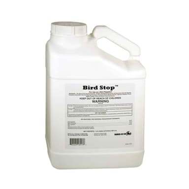 Bird-X Bird Stop Liquid, Invisible and Effective Bird Removal Liquid, Keep Birds Away, Contains Methyl Anthranilate, Easy to Apply, BS-GAL, 1-Gallon