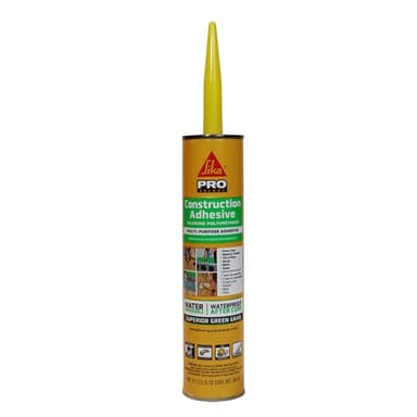 SikaBond Construction Adhesive, Gray, Advanced Polyurethane for Outdoor. Water immersible & Waterproof, 10 fl.oz