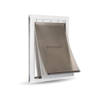 PetSafe Extreme Weather Aluminum Pet Door - Energy-Saving Thermal Barrier Pet Flap with Slide-in Door Locking & Secure Flap Cover - for Dogs Up to 100 Lb - Large