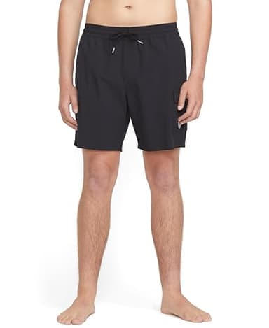 Volcom Men's Truly Liberators 17" Boardshort Swim Trunks, Black, Medium
