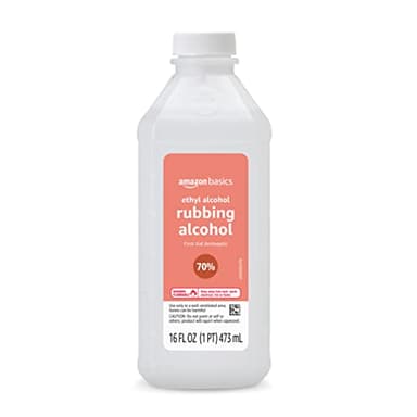 Amazon Basics 70% Ethyl Rubbing Alcohol First Aid Antiseptic for Cuts, Scrapes and Burns, Unscented, 16 fl oz (Previously Solimo)