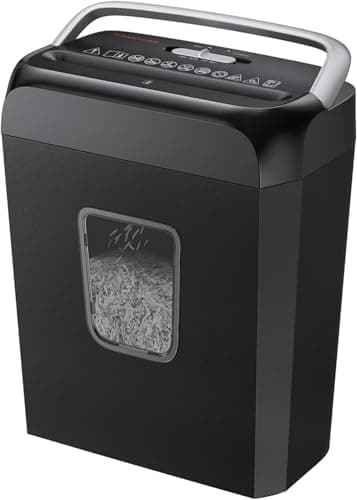 Bonsaii Paper Shredder for Home Use, 3.4 Gal Wastebasket, 6 Sheet Crosscut Paper Credit Cards, Staples, and Clips Shredder for Home Office Use, Portable Handle Design (C237-B New Version)