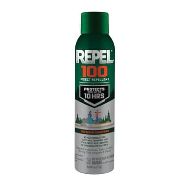 Repel 100 Insect Repellent, 4 Ounces, 98% DEET 10-Hour Protection Lon-Lasting Insect Repellent Aerosol Spray Repels Mosquitoes, Ticks, Gnats, Biting Flies, Chiggers And Fleas