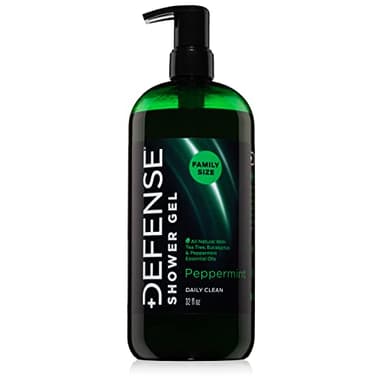 Defense Soap Peppermint Tea Tree Body Wash | All Natural Organic Shower Soap for Athletes | Odor Control & Skin Fungal Protection for Sports, Post Workout & Recovery - 32 oz