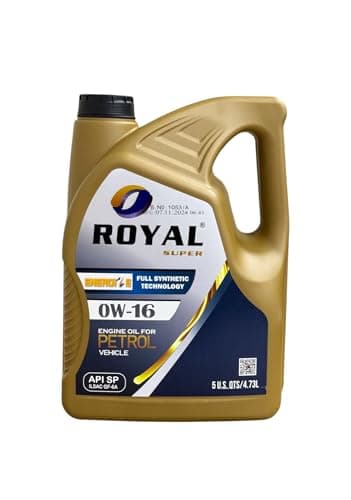 Royal Super 0W-16 Full Synthetic Engine Oil for Petrol Vehicles, 5 Quarts, API SP (0W-16, 5 QTS)