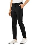 CRZ YOGA Men's Stretch Golf Pants - 35" Slim Fit Stretch Waterproof Outdoor Thick Golf Work Pant with Pockets Black 33W x 35L