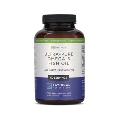 Rational Nutrition Norwegian Omega 3 Fish Oil Softgels, IFOS Certified, EPAX® rTG Triglyceride Form, 1000mg EPA + DHA per Serving, Supports Heart, Brain & Joint Health for Men and Women - 120 Count