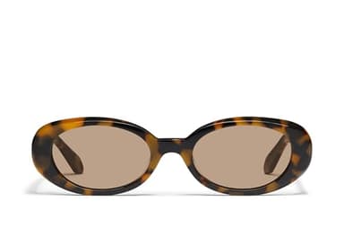 Quay - Womens Sunglasses, Round Lenses with UV Protection (Felt Cute, Pebble Tortoise)