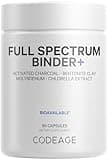 Codeage Binder + Systemic Binder Supplement - Activated Charcoal Pills, Bentonite Clay Mineral Powder, Fulvic & Humic Acids, Molybdenum, Carbon Forms - 90 Capsules