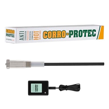 Corro-Protec Powered Anode Rod for Water Heater, 20-Year Warranty, Eliminates Rotten Egg/Sulfur Smell within 24 hours, Stops Corrosion and Reduces Limescale, Electrical Anode Rod Made of Titanium