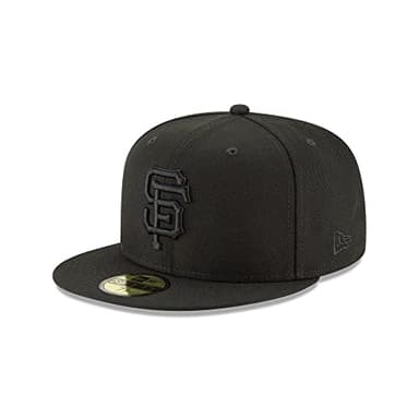 New Era 59Fifty Hat MLB Basic San Francisco Giants Black/Black Fitted Baseball Cap (7)