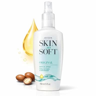 AVON Skin So Soft Original Bath Oil Spray - Moisturizing Shower Oil with Jojoba Oil & Vitamin E - Non-Greasy Formula for Dry Skin Care - After Shower Moisturizer for Women - Hydrating Spray, 5 fl oz