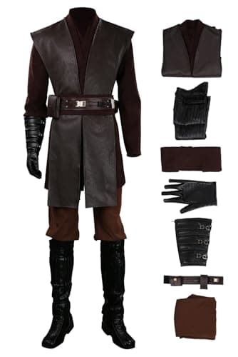 eioaner Men's Anakin Cosplay Costume Tunic Costume Full Set Halloween Cosplay Outfits