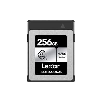 Lexar 256GB Professional CFexpress Type B Silver Series Memory Card, for Photographers, Videographers, Up to 1750/1300 MB/s, 8K Video (LCXEXSL256G-RNENG)