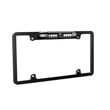 GLK License Plate Backup Camera HD Night Vision Rear View Camera with 8 LEDs 170° Viewing Angle Waterproof Backup Rear Camera for Cars
