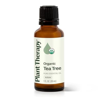 Plant Therapy Organic Tea Tree Oil (Melaleuca) 100% Pure, USDA Certified Organic, Undiluted, Natural Aromatherapy, Therapeutic Grade 30 mL (1 oz)