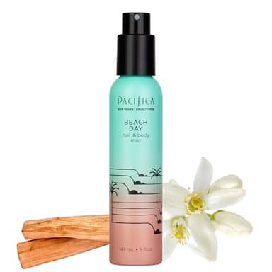Pacifica Beach Day Hair Mist Perfume & Full Body Spray for Women - Body Mist Fragrance w/Bergamot, Orange Flower, Sandalwood, Amber, Musk & Suede Leather – Clean Beauty Alcohol-Free, Vegan 5 oz