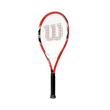 Wilson Federer Adult Recreational Tennis Racket - Grip Size 3 - 4 3/8", Red/White/Black