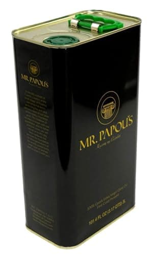 Mr. Papou's Authentic Greek Extra Virgin Olive Oil – High Polyphenols, First Cold Pressed, Family Owned, Single Origin, Harvested in Greece – 3 Liter (101.4 fl oz)