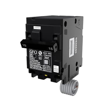 SIEMENS Q215GF Ground Fault Circuit Interrupter, 15 Amp, 2-Pole GFCI Circuit Breaker Replaces QF215A
