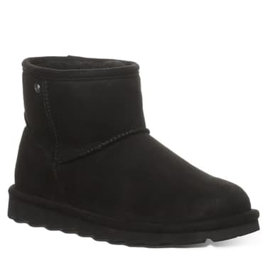 BEARPAW Women's Alyssa Vegan Black Size 8 | Women's Ankle Boot | Slip On Boot | Comfortable Winter Boot