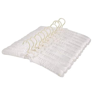 Tosnail 12 Pack Satin Padded Hangers Foam Padded Hangers Dress Hanger - Ivory