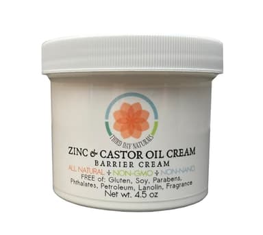 TD Naturals Zinc and Castor Oil Cream – Non-Nano and Non-Gmo Barrier Cream 4.5 oz