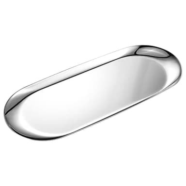 Silver Oval Vanity Tray, Stainless Steel Jewelry Tray, Bathroom Tray, Makeup Cosmetic Trays,Towel Napkin Tray,Storage Organizer,11.8 x 4.8 inches (L*W), Large