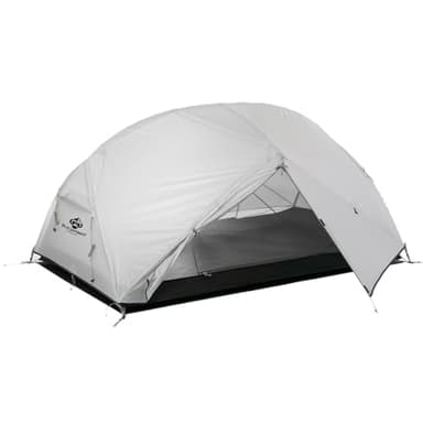 Blackpongo Neptune 2 Person Backpacking Tent - Ultralight Freestanding Tent with 4000mm Waterproof, Dual Vestibules & No-See-Um Mesh - 60 Second Setup for Hiking/Camping (210T Polyester Grey)