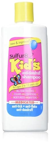 Sulfur 8 Anti-Dandruff Shampoo for Kids 7.5 oz – Gentle Medicated Dandruff Control for Itchy Scalp, Mild Cleanse with Kid-Friendly Fresh Fragrance for Children & Sensitive Scalps