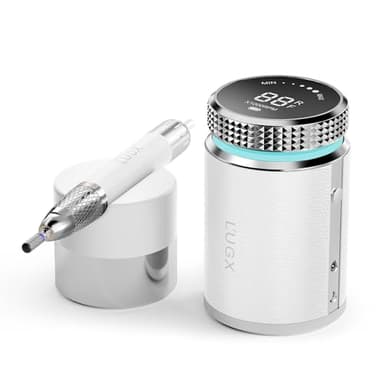 L'UGX Professional Nail Drill, Waterproof 35000RPM Brushless Nail Drill Machine, Rechargeable Nail Efile for Acrylic Gel Nails, Low Noise and Low Vibration, White