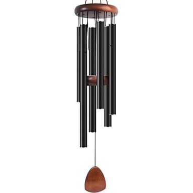 Bursvik Large Aluminium Wind Chimes 37" to Create a Zen Atmosphere Suitable for Outdoor, Garden, Patio Decoration. Classic Black Wind Chime with Wind Catcher Suitable as A Gift for Mom Neighbor Unisex